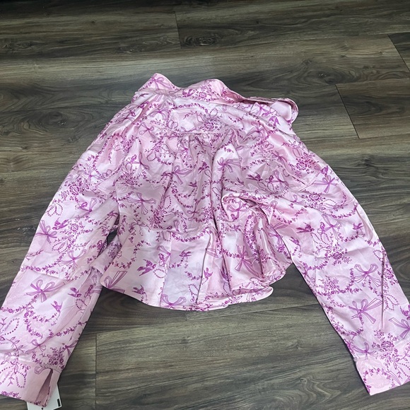 NWT Free People Women's Sleep Pajama Blushing Coral Combo Top Blouse Medium - Picture 6 of 7